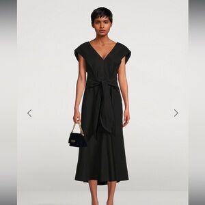 Vince Black Tie-back Midi Dress